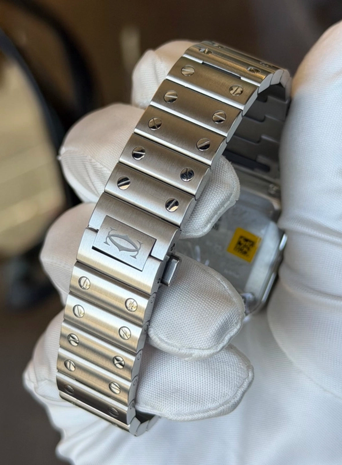 Cartier Santos de Cartier Medium Sunray Dial on Bracelet W4SA0005 Card