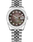 Rolex Datejust 31 Dark Mother of Pearl Diamond Dial on Jubilee 178344 Complete 2017