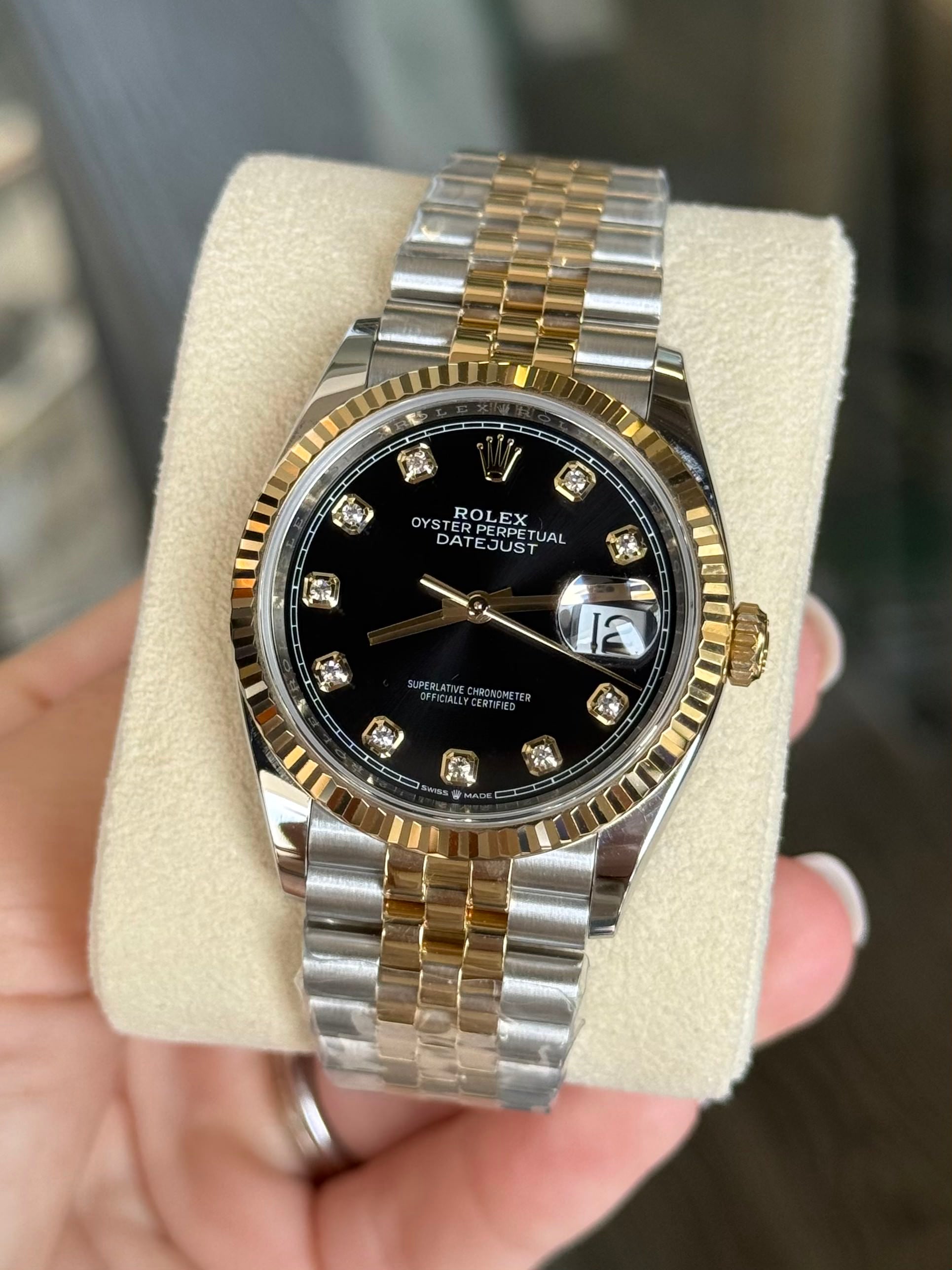 Rolex Datejust 36 Black Diamond Dial on Jubilee 126233 Complete 2024