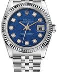 Rolex Datejust Blue Diamond Dial on Jubilee 116234 Complete Open Date