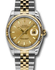 Rolex Datejust 36 Champagne Stick Dial on Jubilee 116233 Card Open Date