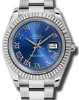 Rolex Datejust II Blue Roman Dial on Oyster 116334 Card 2018