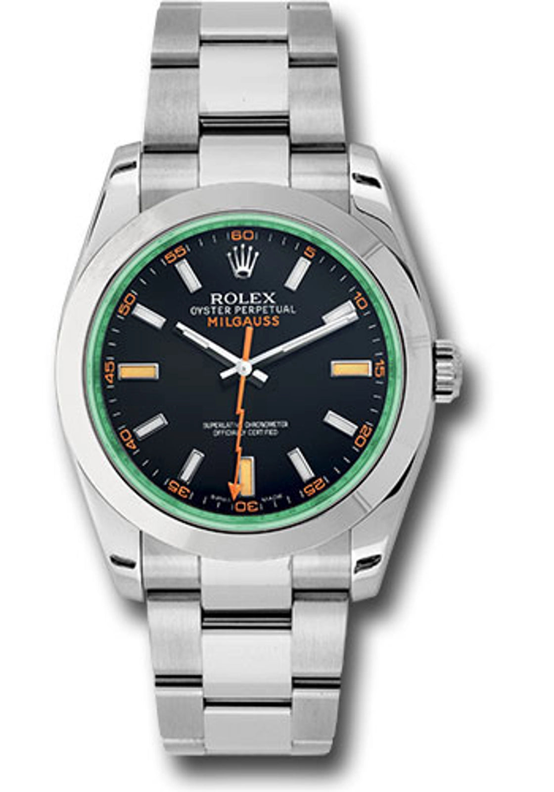 Rolex Milgauss Black Dial on Oyster 116400GV Card 2014