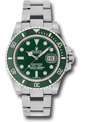 Rolex Submariner Hulk Green Dial on Oyster 116610LV Card 2014
