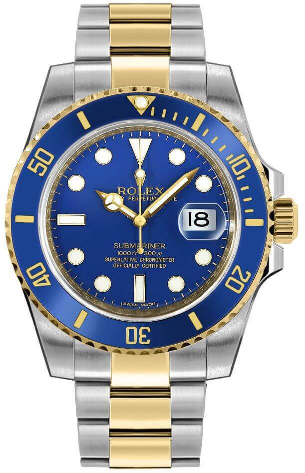 Rolex Submariner Blusey Blue Dial on Oyster 116613LB Card 2018