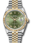 Rolex Datejust 36 Olive Green Roman Dial on Jubilee 126233 Card 2021