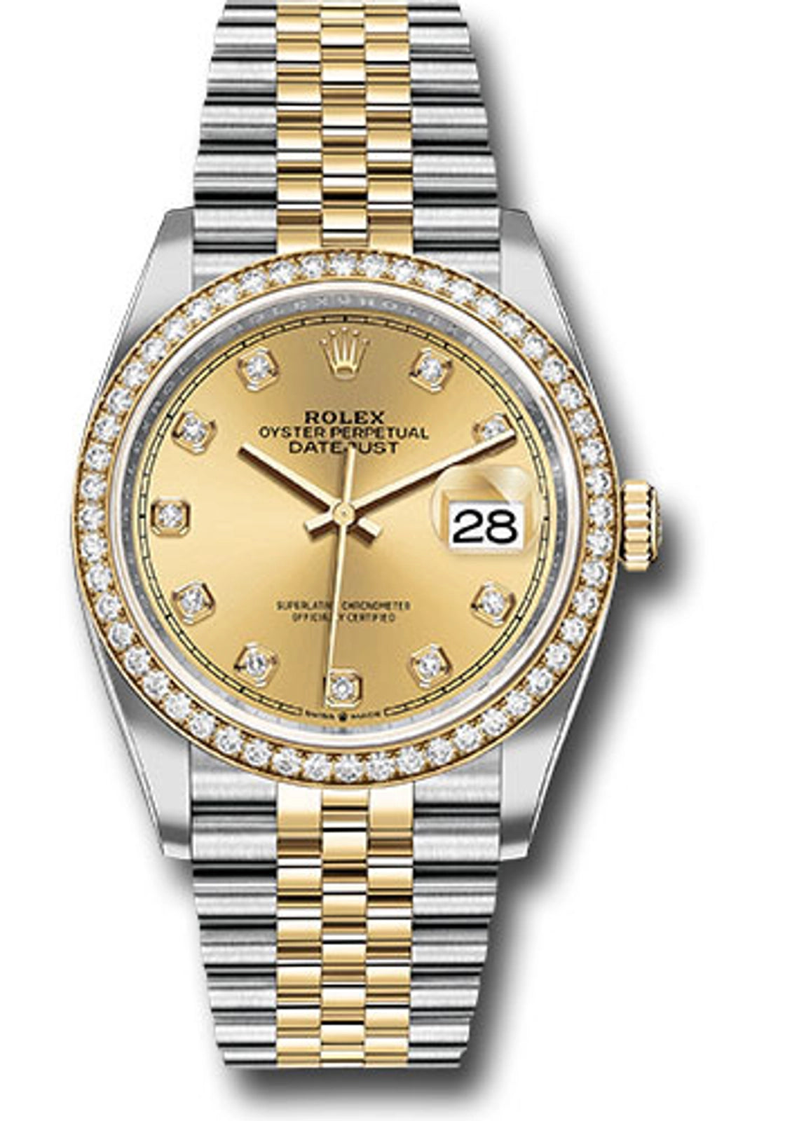 Rolex Datejust 36 Champagne Diamond Dial on Jubilee 126283 Card 2020