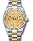 Rolex Datejust Champagne Jubilee Diamond Dial on Oyster 126283RBR Complete 2021