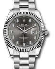 Rolex Datejust 41 Dark Rhodium Diamond Dial on Oyster 126334 Complete 2026