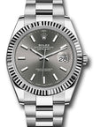 Rolex Datejust 41 Dark Rhodium Index Dial on Oyster 126334 Complete 2018