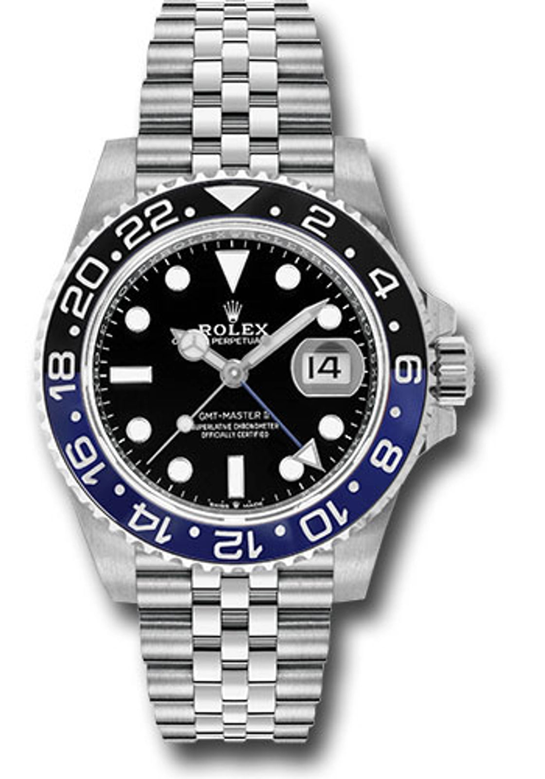 Rolex GMT-Master II Batgirl Black Dial on Jubilee 126710BLNR Card 2024