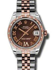 Rolex Datejust 31 Chocolate Roman Diamond Dial on Jubilee 178341 Card 2018