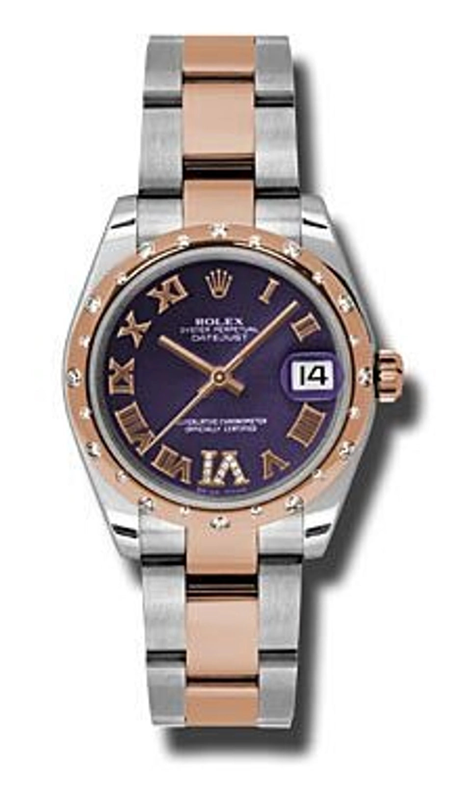 Rolex Datejust 31 Purple Roman Dial on Oyster 178341 Complete 2017
