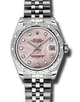 Rolex Datejust 31 Pink Mother of Pearl Diamond Dial on Jubilee 178344 Card 2021