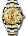 Rolex SkyDweller Champagne Dial on Oyster 326933 Service Papers