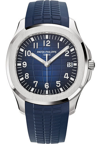 Patek Philippe Aquanaut Night Blue Embossed Dial on Strap 5168G-001 Complete 2018