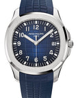 Patek Philippe Aquanaut Night Blue Embossed Dial on Strap 5168G-001 Complete 2018