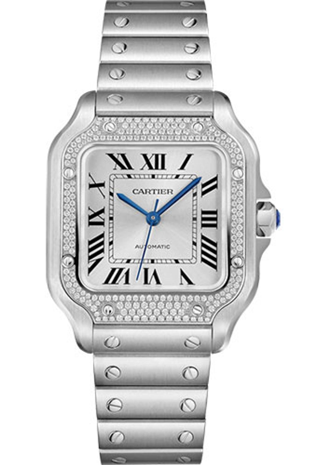 Cartier Santos de Cartier Medium Sunray Dial on Bracelet W4SA0005 Card