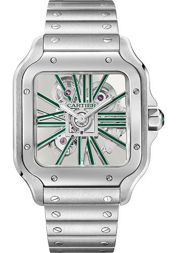 Cartier Santos de Cartier Large Skeleton Dial on Bracelet WHSA0028 Complete Open Date