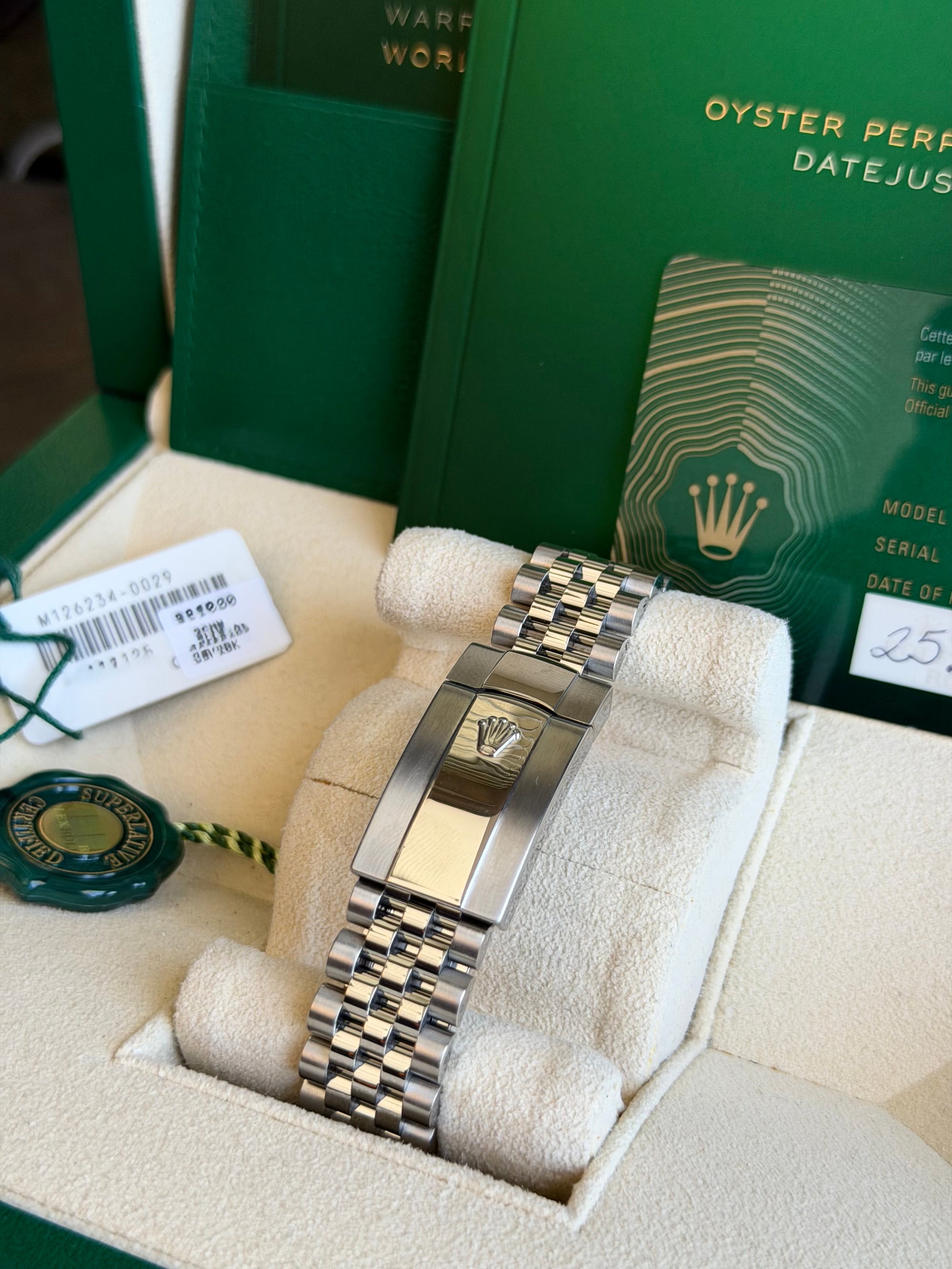 Rolex Datejust 36 Silver Diamond Roman Vi And Ix Dial on Jubilee 126234 Card 2024