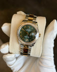 Rolex Datejust 31 Olive Green Diamond Roman Vi Roman Dial on Oyster 178383 Complete 2014