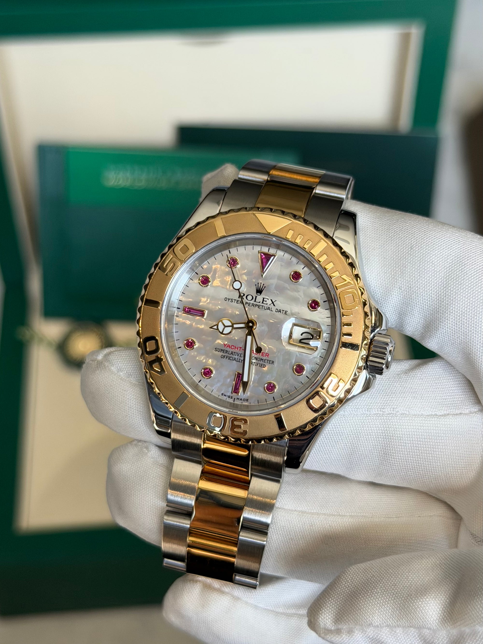 Rolex Yacht Master Mother Of Pearl Dial on Oyster 16623 Service Papers