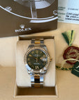Rolex Datejust 31 Olive Green Diamond Roman Vi Roman Dial on Oyster 178383 Complete 2014