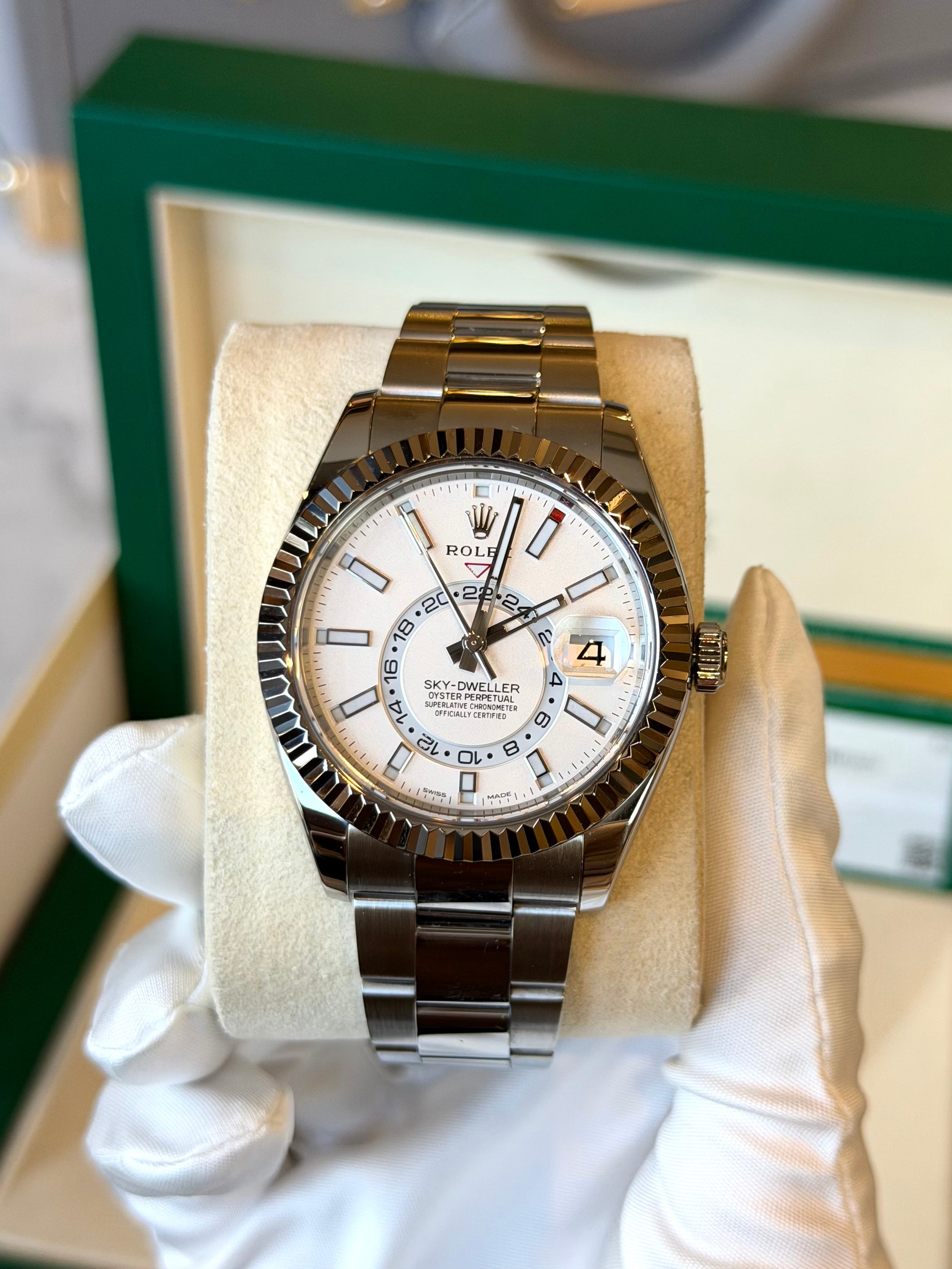 Rolex SkyDweller White Dial on Oyster 326934 Card 2019