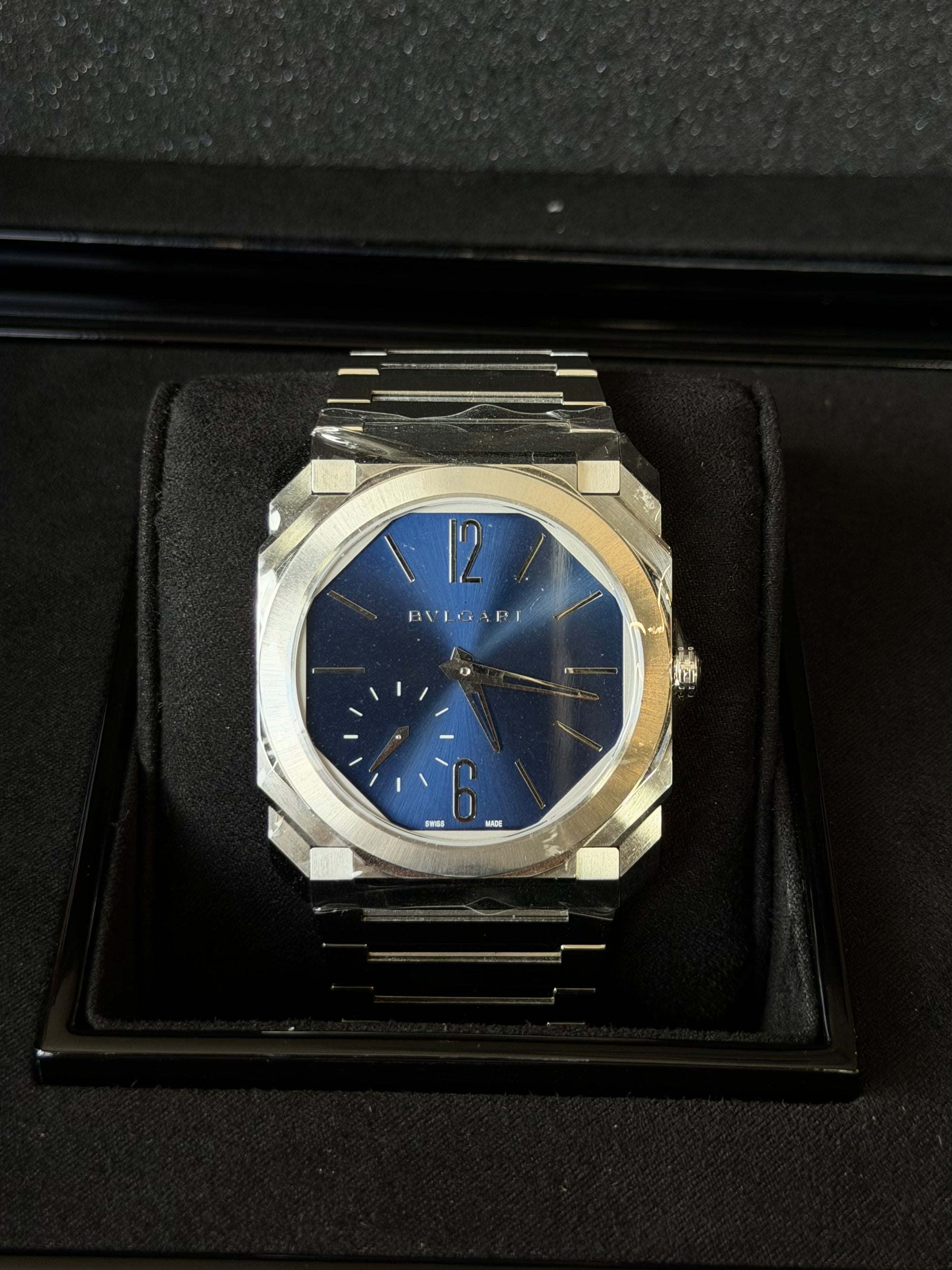 Bvlgari Octo Finissimo Blue Dial on Bracelet 103431 Complete