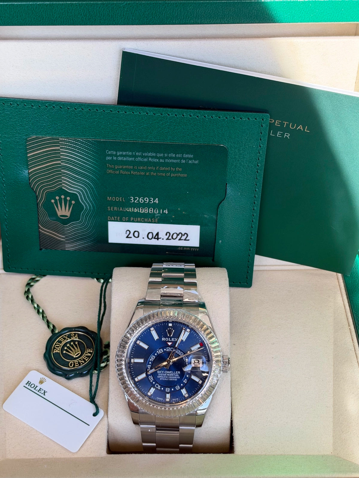 Rolex SkyDweller Blue Dial on Oyster 326934 Complete 2022