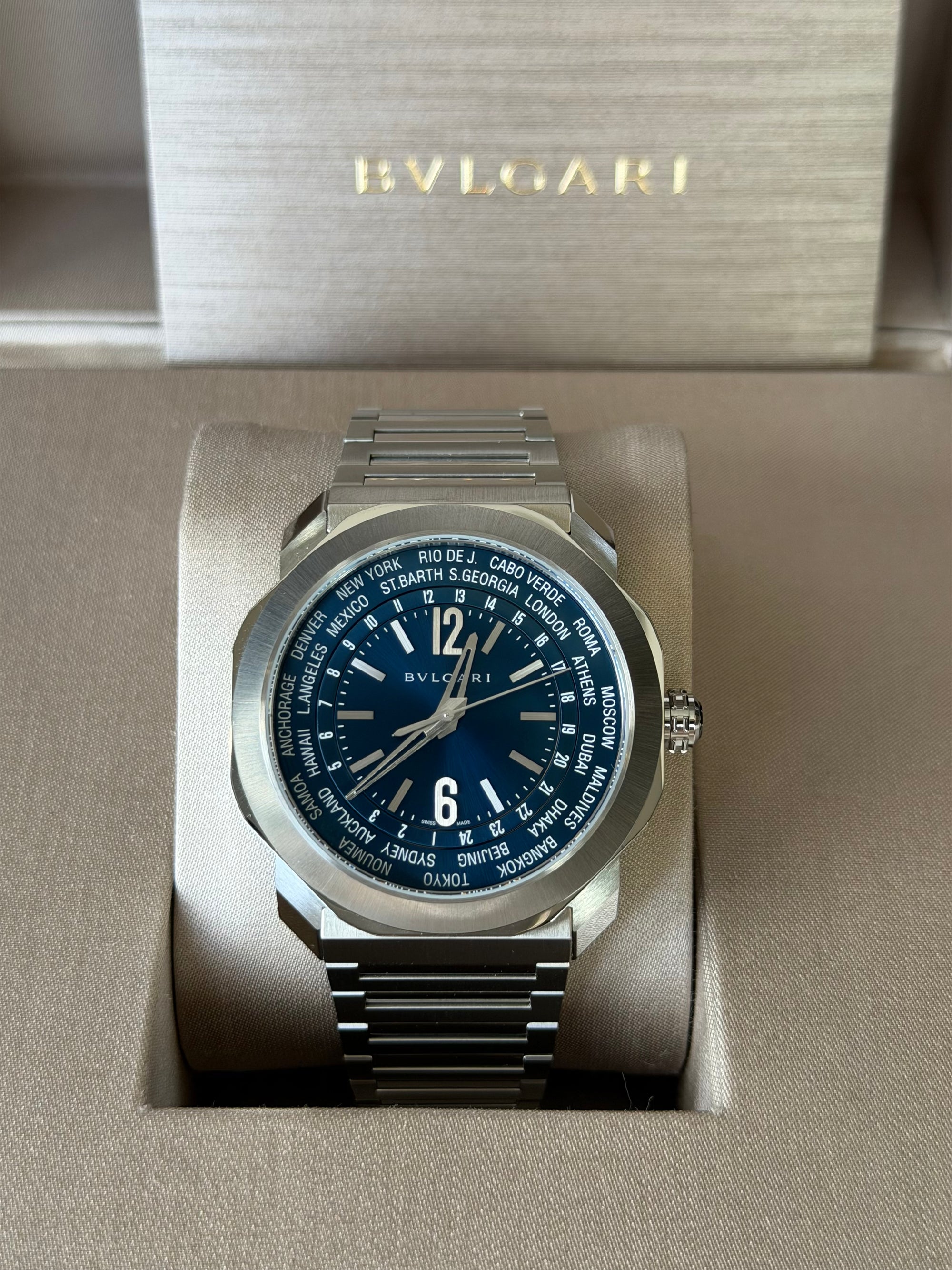 Bvlgari Octo Roma Blue Dial on Bracelet 103481