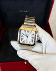 Cartier Santos de Cartier Large Silver Dial on Bracelet W2SA0009 Complete Open Date