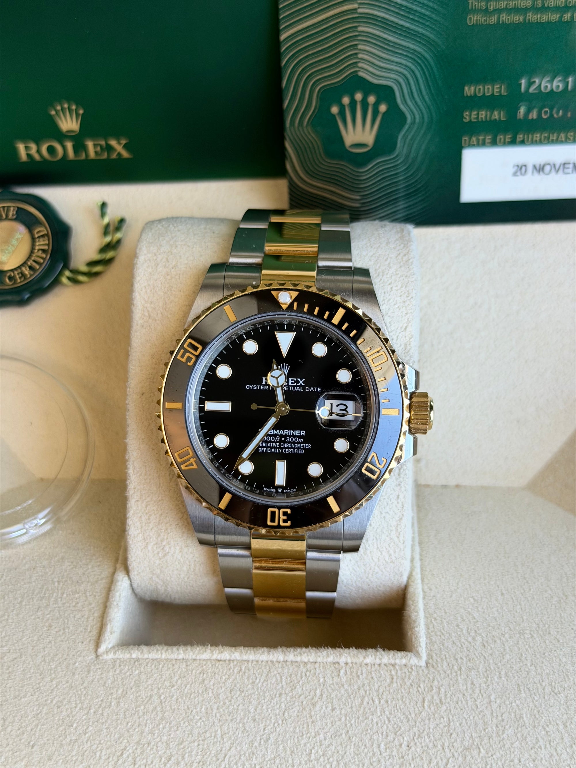 Rolex Submariner Black Dial on Oyster 126613LN Card 2021