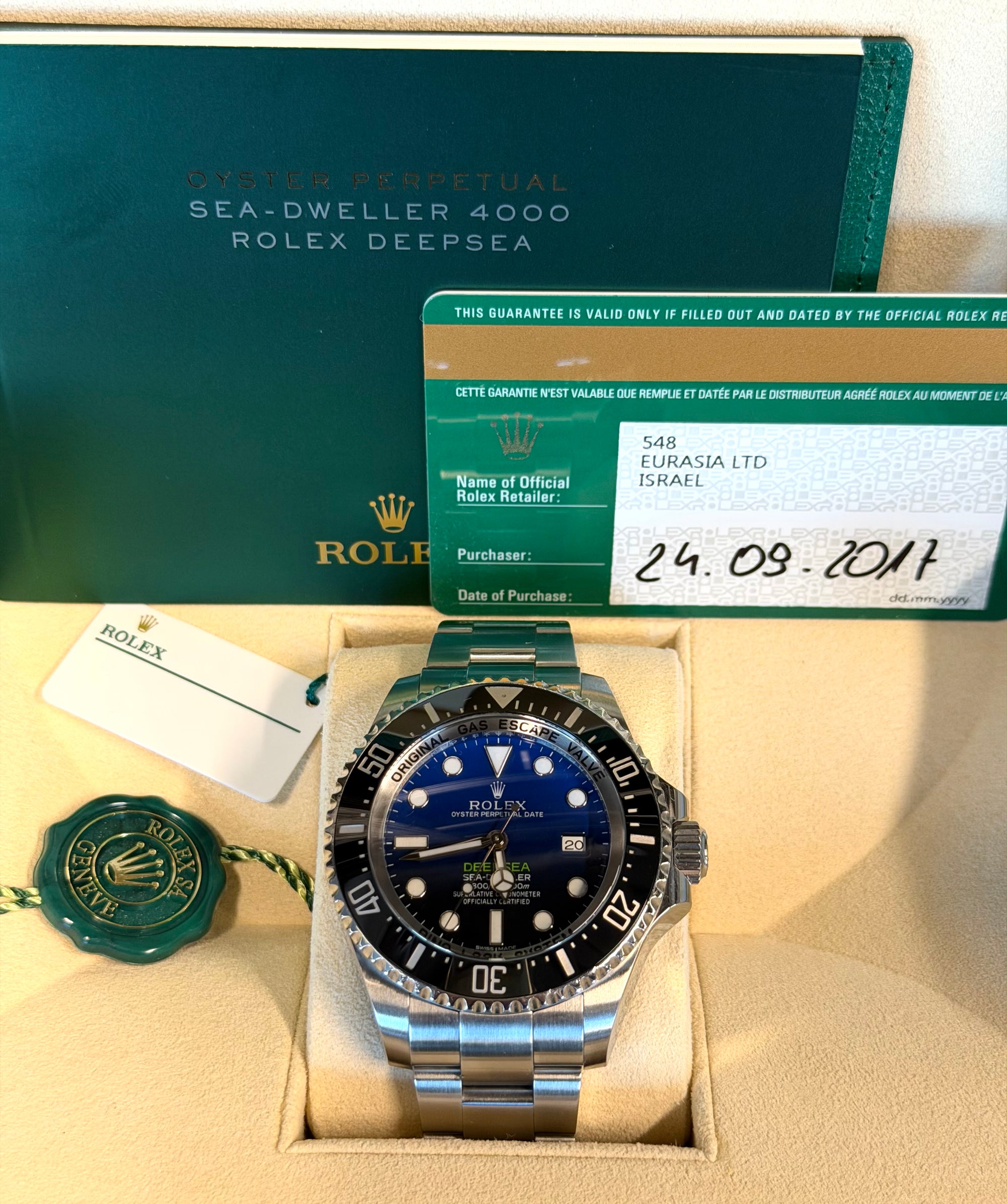 Rolex Sea-Dweller Deepsea James Cameron Dblue James Cameron Dial on Oyster 116660 Complete 2017