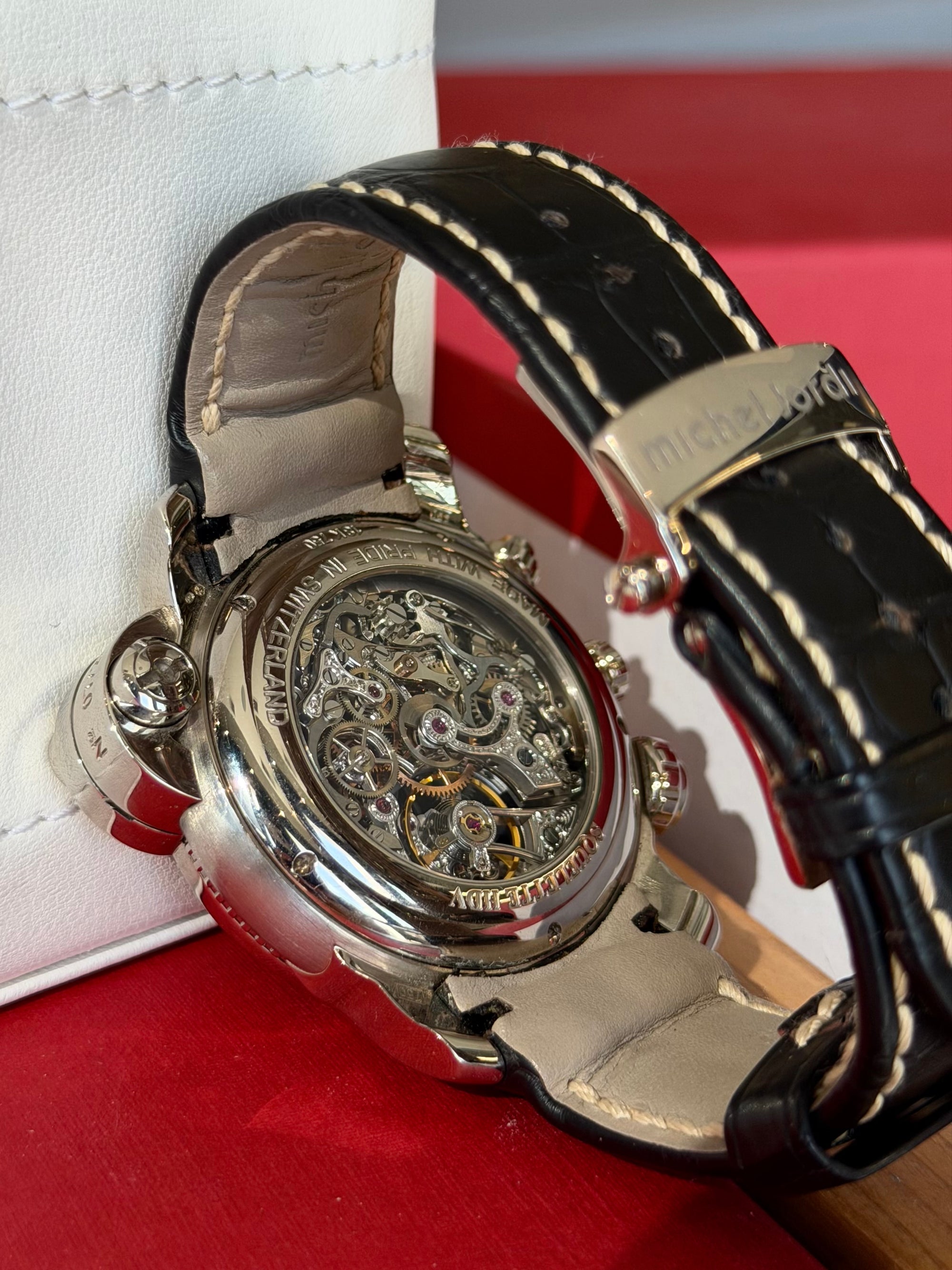 Michael Jordi Heritage Twins Black Dial on Alligator Leather Complete