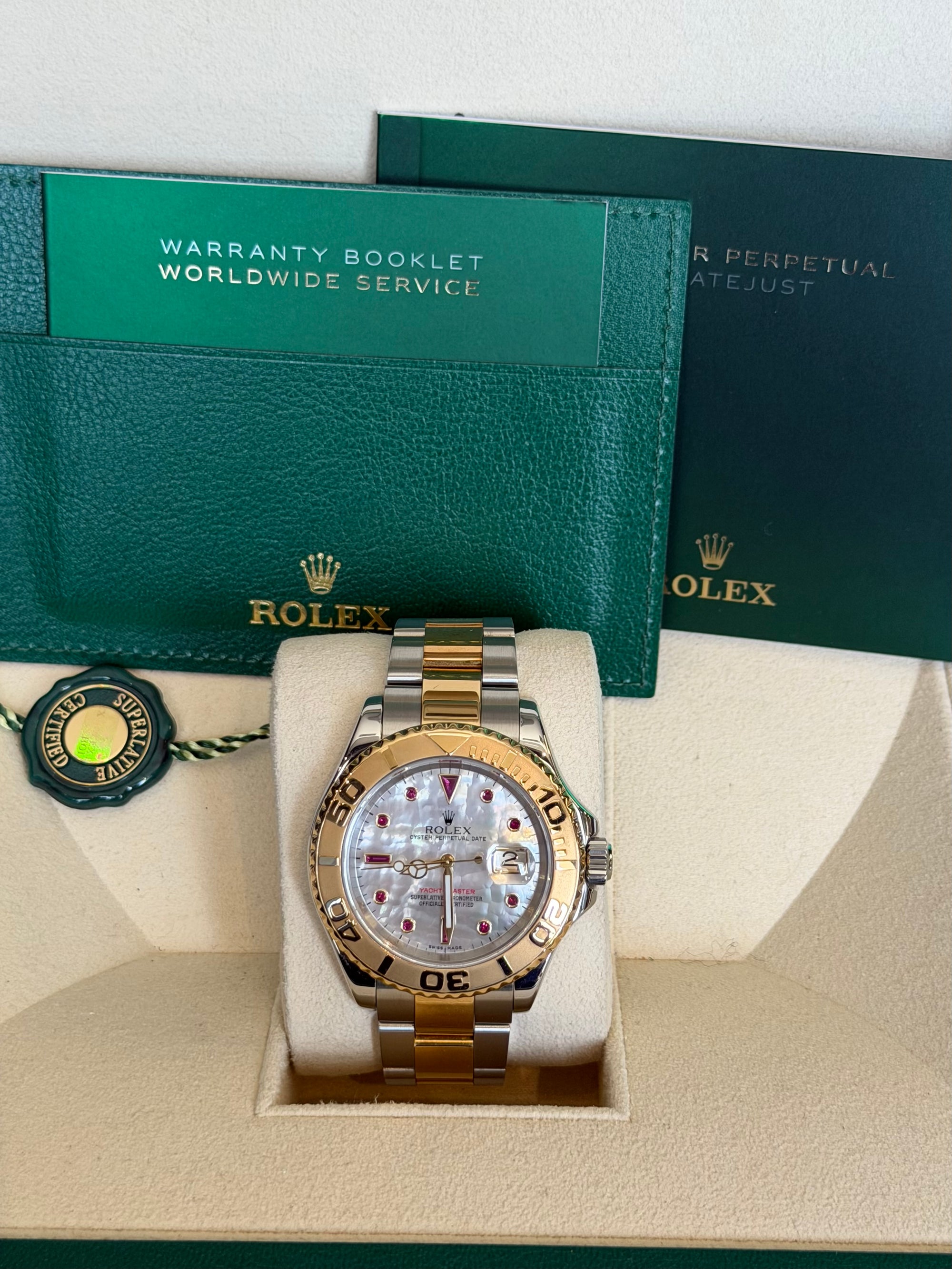 Rolex Yacht Master Mother Of Pearl Dial on Oyster 16623 Service Papers