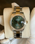 Rolex Datejust 31 Olive Green Diamond Roman Vi Roman Dial on Oyster 178383 Complete 2014