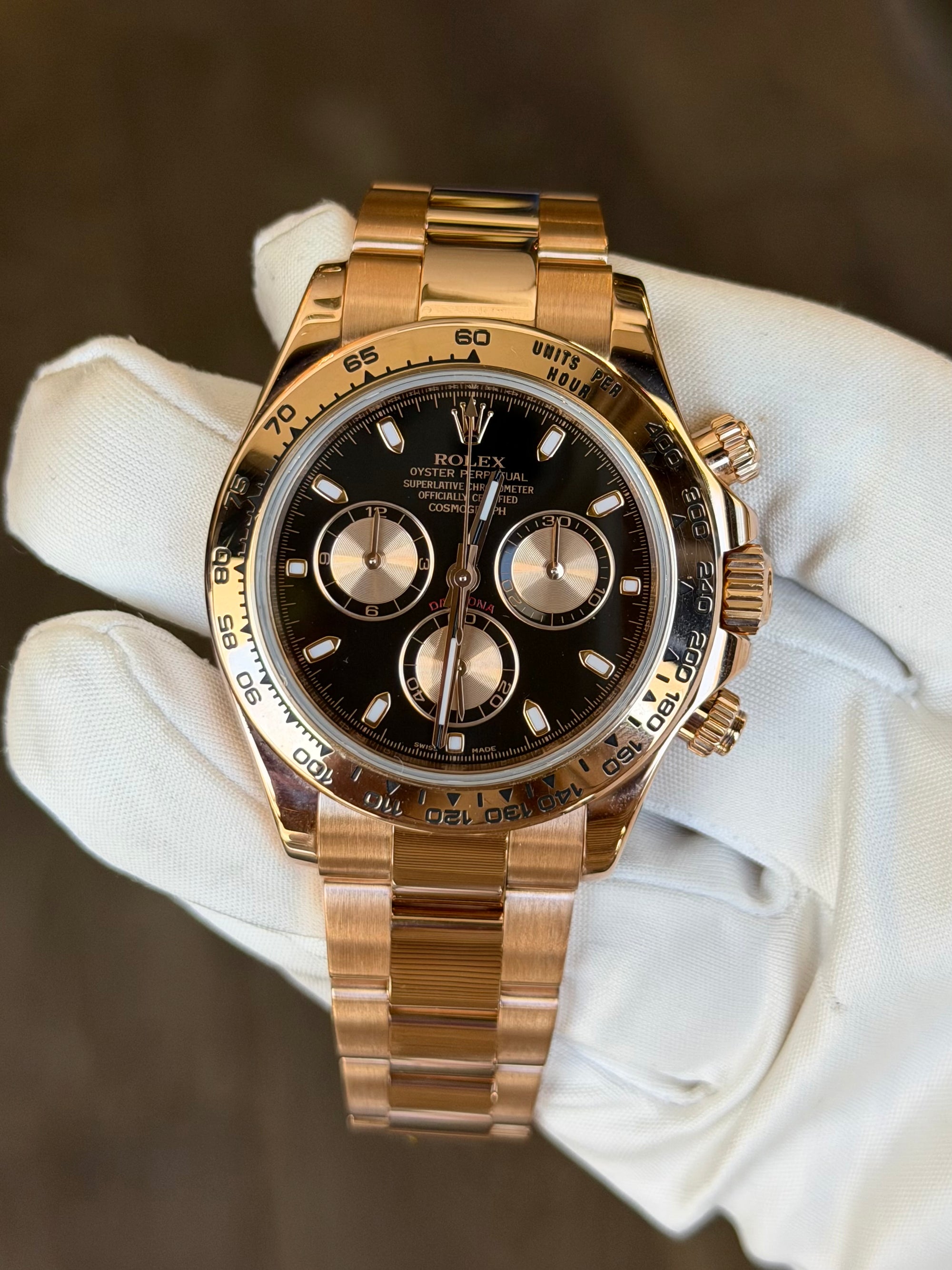 Rolex Daytona Black Index Dial on Oysterlock 116505 Card 2013