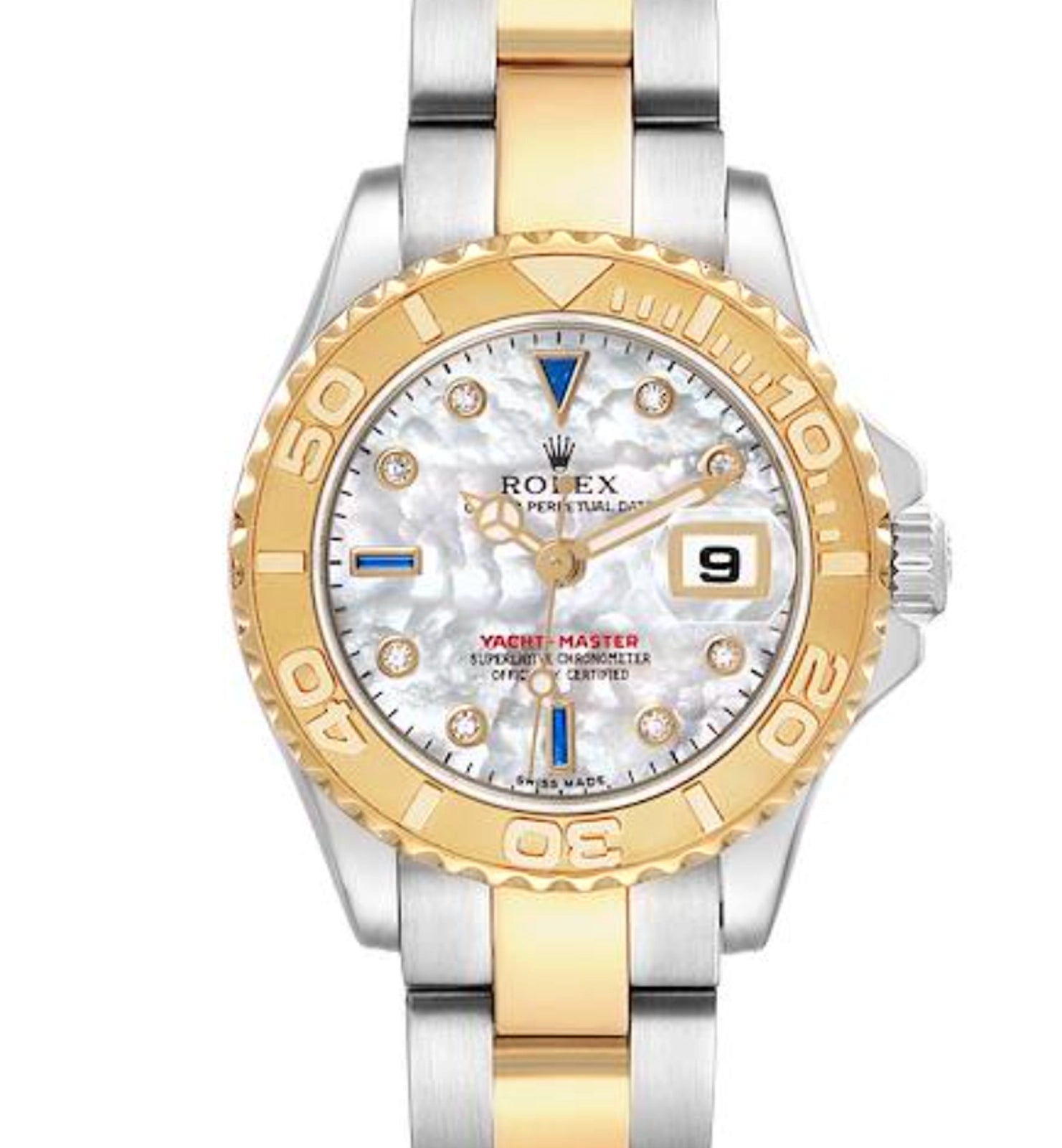 Rolex Yacht Master Mother Of Pearl Serti Dial on Oyster 16623