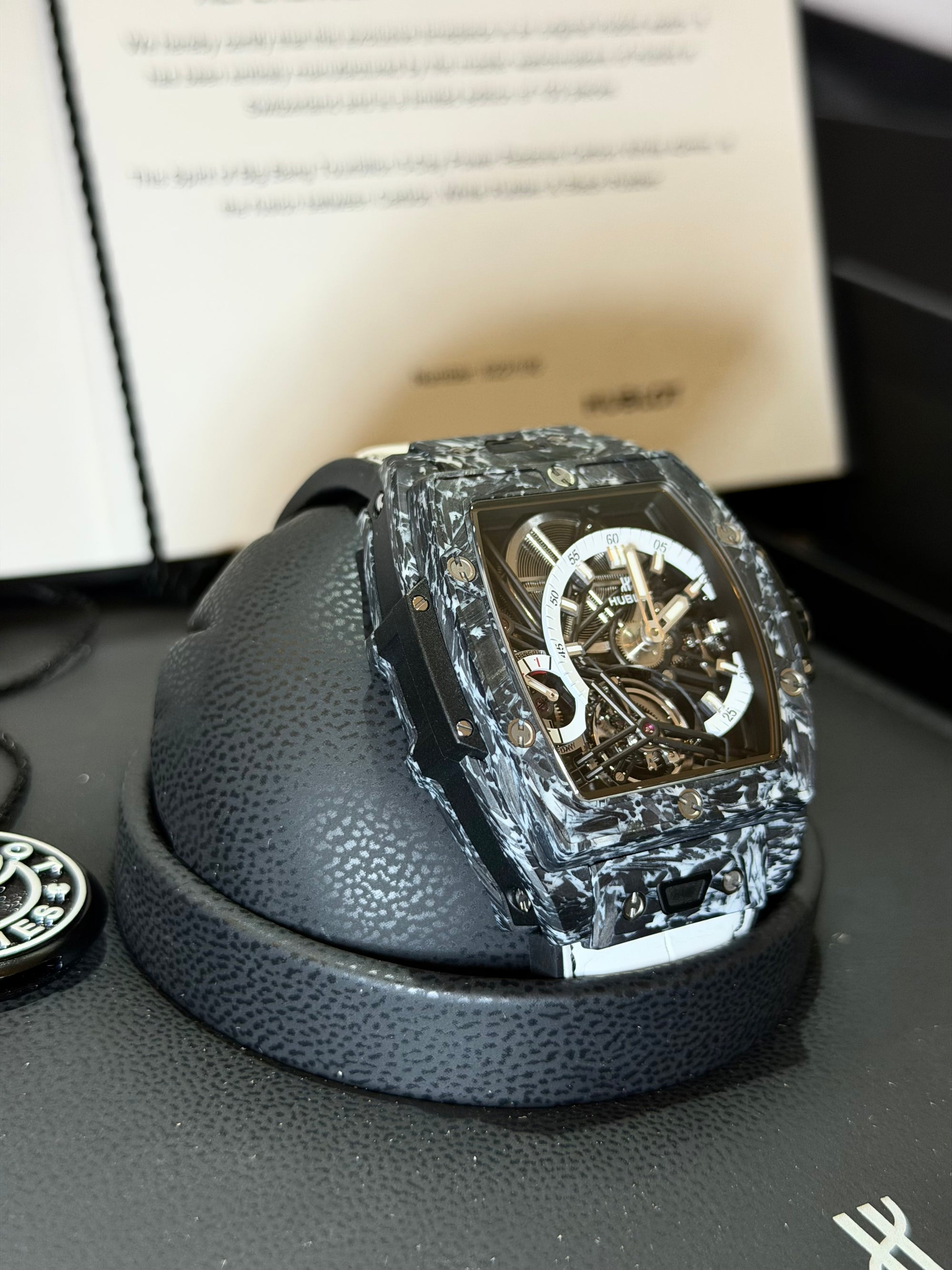 Hublot Spirit of Big Bang Tourbillon Skeleton Dial on Leather Strap 645.QW.2012.RW Complete 2021