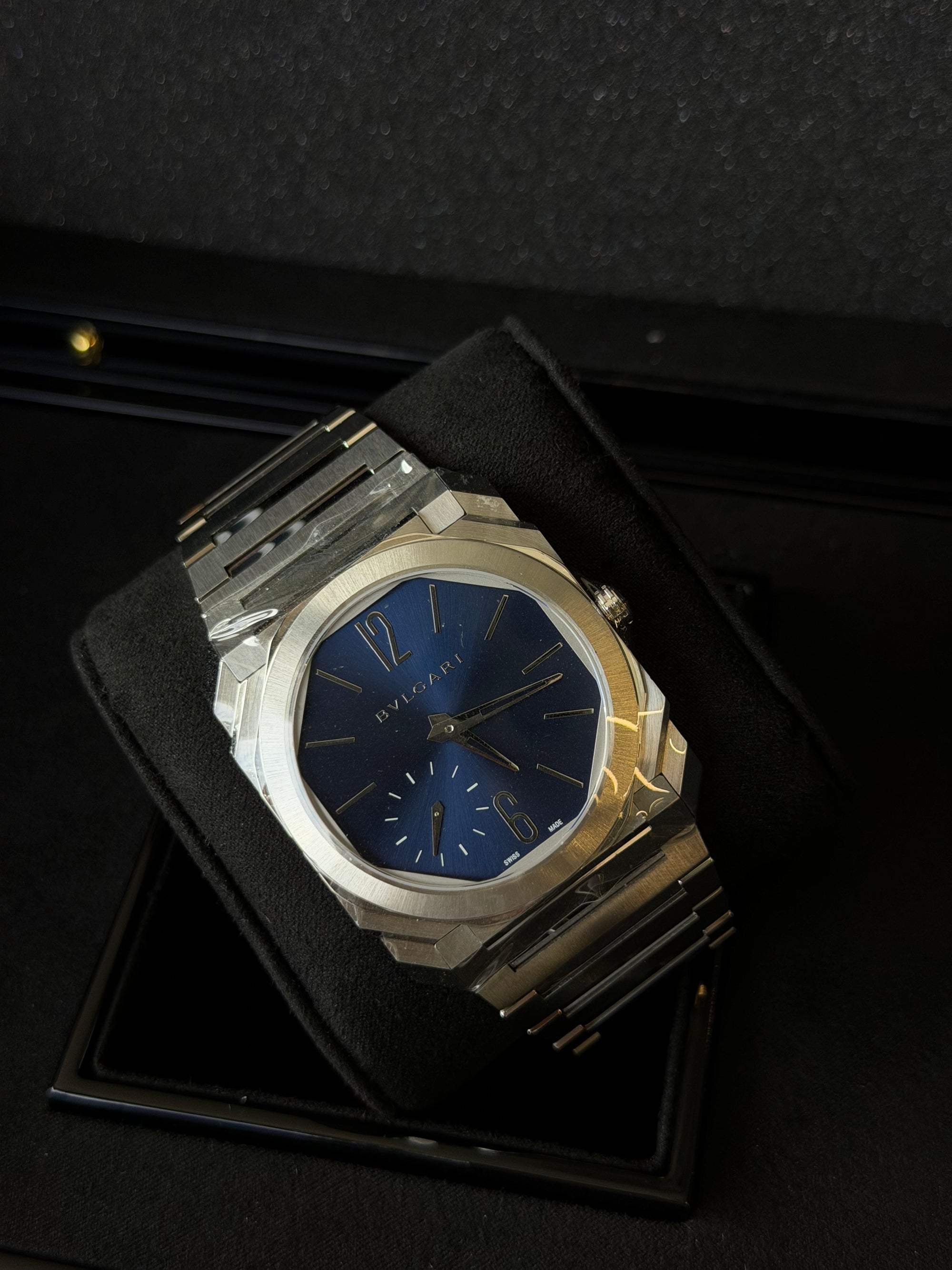 Bvlgari Octo Finissimo Blue Dial on Bracelet 103431 Complete