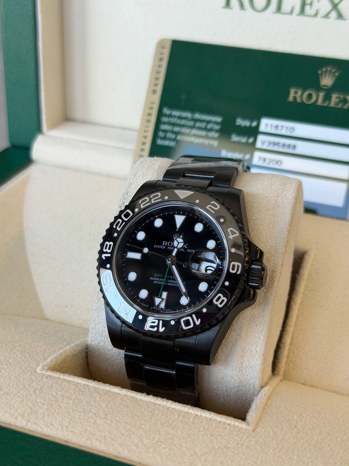 Rolex GMT-Master II Black Dial on Oyster 116710LN Complete 2010