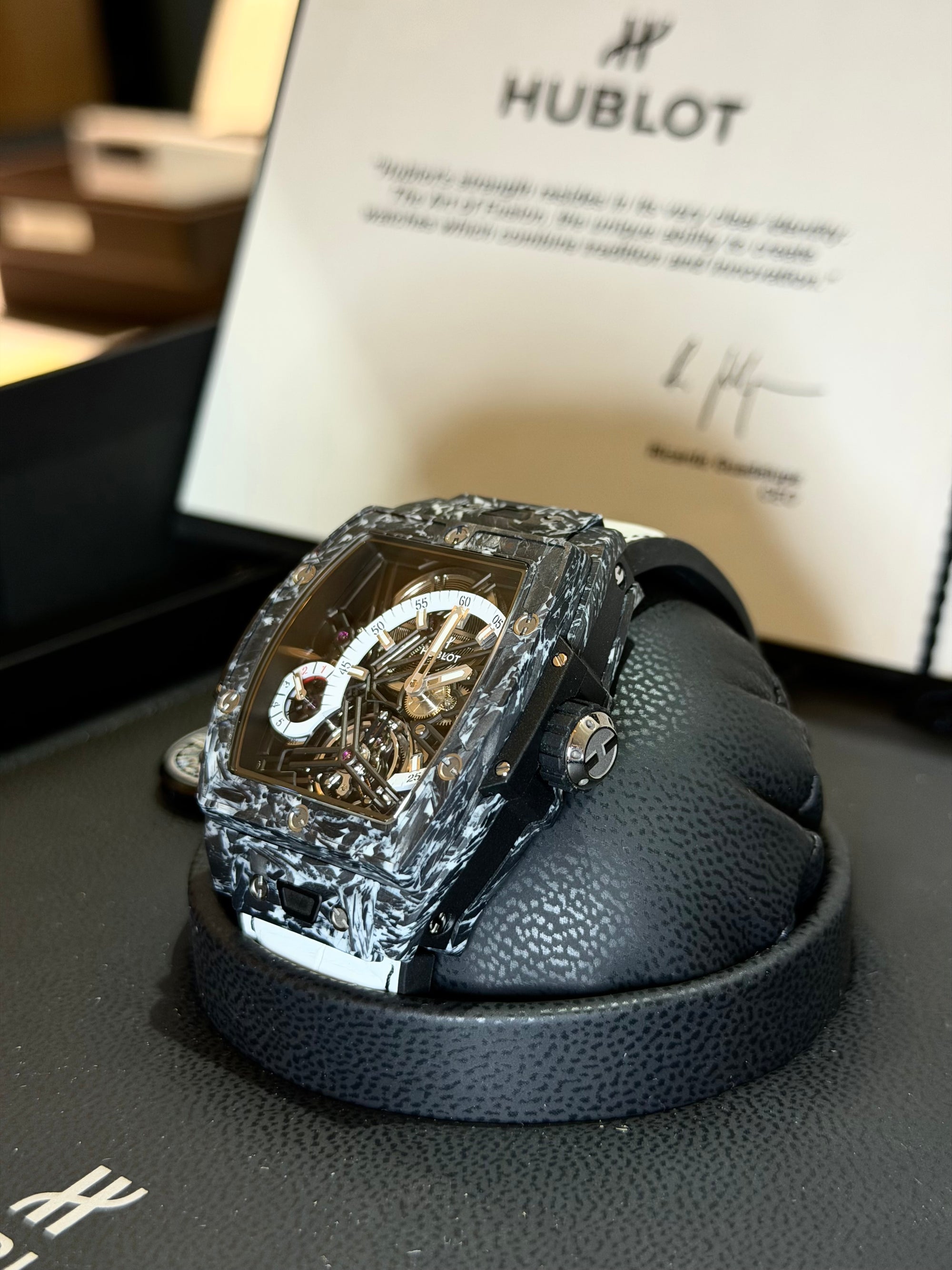 Hublot Spirit of Big Bang Tourbillon Skeleton Dial on Leather Strap 645.QW.2012.RW Complete 2021
