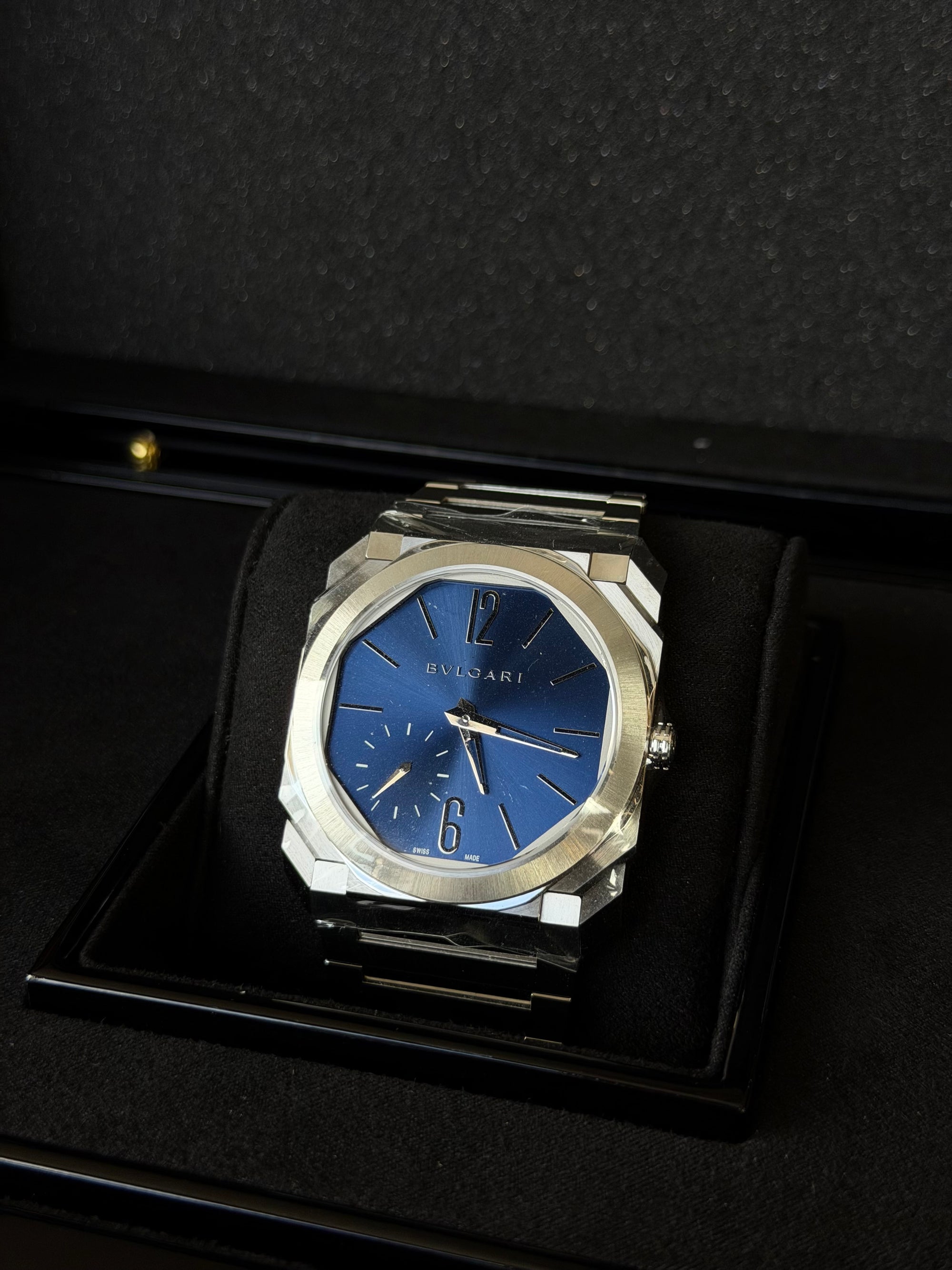 Bvlgari Octo Finissimo Blue Dial on Bracelet 103431 Complete