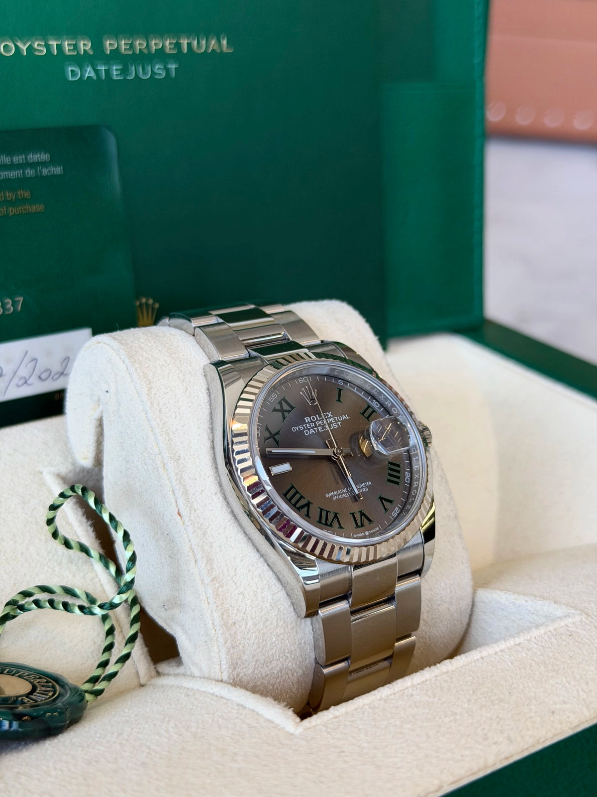 Rolex Datejust 36 Slate Roman Dial on Oyster 126234 Card 2021