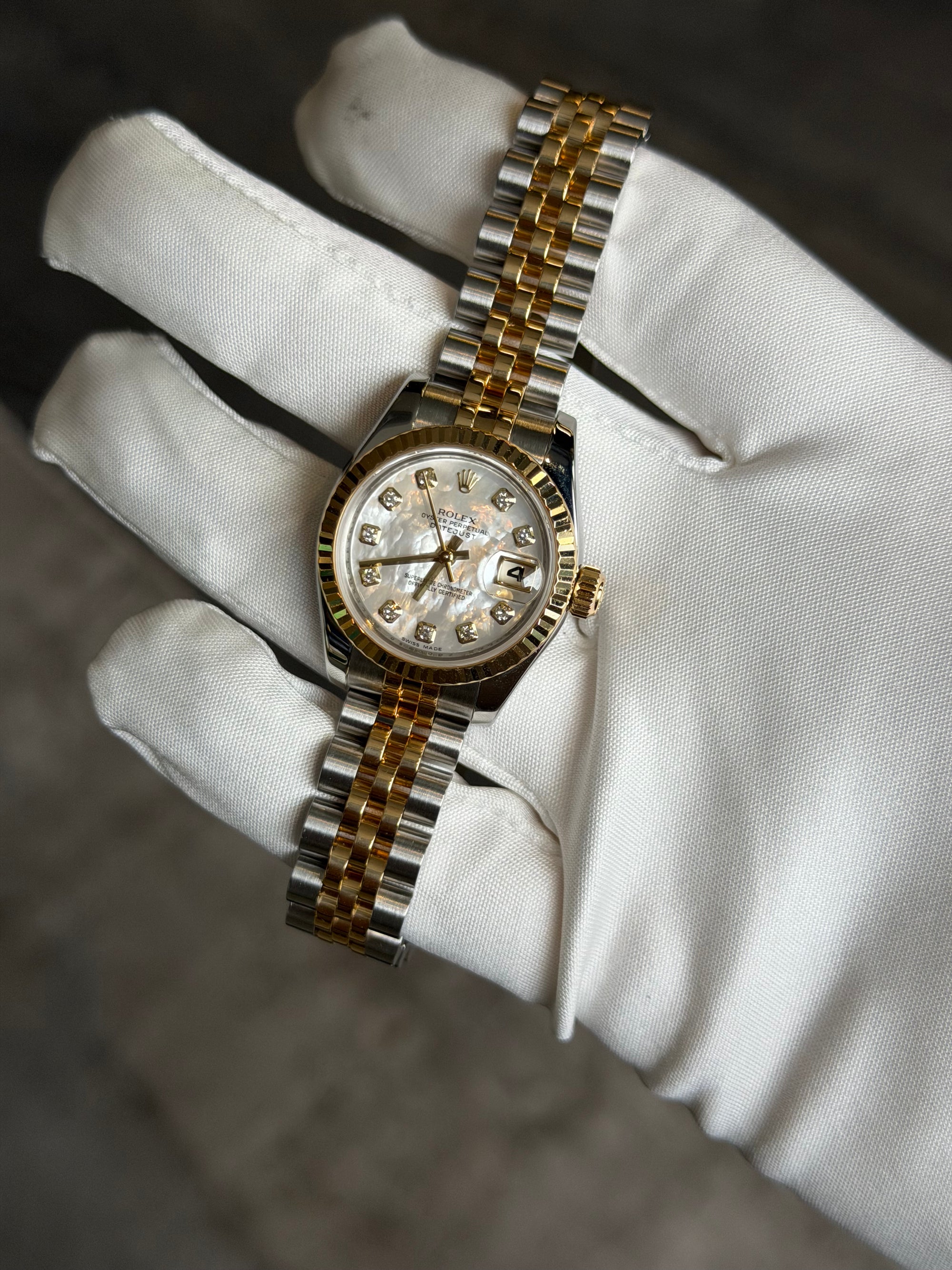 Rolex Datejust Lady Mother of Pearl Diamond Dial on Jubilee 179173 Complete 2007